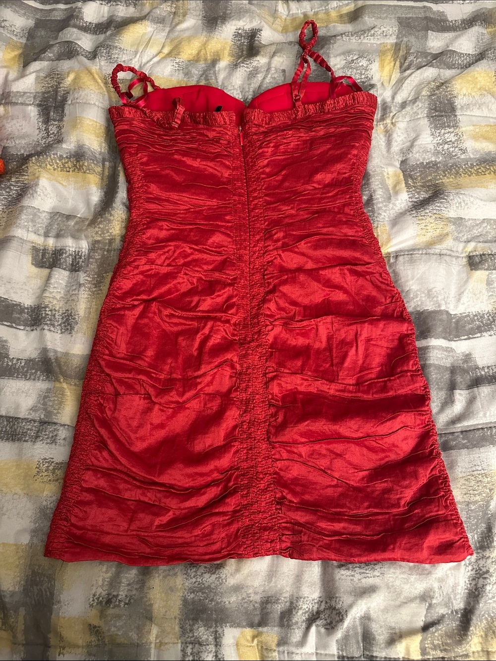 BCBGMaxAzria Red Ruched Slip Mini Dress - Picture 2 of 6